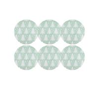 Cofan Pack de 6 sets de table individuels de noël | Sous-plats ronds avec des sapins de Noël | Couleur : vert et blanc | Diamètre : 38 cm