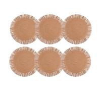 Cofan Pack de 6 Sets de Table individuels | sous-Plats Ronds | Couleur : Beige | Diamètre : 38 cm | Sets de Table avec des Franges décoratives