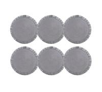 Cofan Pack de 6 sets de table individuels | Sous-plats ronds | Couleur : gris | Sets de table avec des franges décoratives | Diamètre : 38 cm