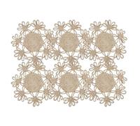 Cofan Pack de 6 sous-Plats tressés avec Bordure Florale | Fibres Naturelles | Sets de Table individuels en Forme de Fleur | Packs de 6 unités | Diamètre : 35 cm