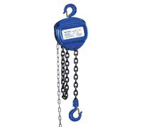 Cofan Palan manuel à chaîne | Hauteur de levage : 6 m | Capacité de charge : 1000 kg | Couleur : bleu | Crochet solide (bleu, charge 1000 kg)