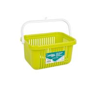 Cofan Panier à pinces à linge vert citron ou bleu turquoise, léger et résistant, panier à linge avec crochet, dimensions : 27 x 21 x 14 cm (vert citron, 27 x 21 x 14 cm)