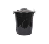 Cofan Poubelle | Couleur Noire | Capacité de 50 L | Avec des Poignées de Fermeture Métalliques Intégrées | Poubelle avec Couvercle
