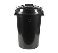 Cofan Poubelle noire | Couvercle et poignées métalliques | Capacité : 100 litres | Matériau : polypropylène | Résistant et facile à nettoyer