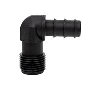 Cofan Raccord en Forme de coude avec Filetage Mâle 1/2" Noir | Accessoire d'arrosage Indispensable pour l'arrosage | avec des stries et Le Filetage mâle | Idéal pour Le Jardinage et l'agriculture