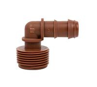 Cofan Raccord en forme de coude avec filetage Mâle 3/4" | Accessoire indispensable pour l'arrosage par goutte à goutte | Avec des stries et le filetage mâle | Idéal pour le jardinage et l'agriculture