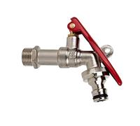Cofan Robinet avec prise pour cadenas | Entrée de 1/2" et sortie de 3/4" | Finition chromée | Convient pour tuyau