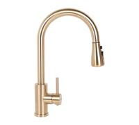 Cofan Robinet de cuisine doré extensible avec 3 fonctions | Matériau : acier inoxydable 304 brossé | Pulvérisateur ABS chromé | Rotation à 360° | Cartouche céramique Ø35 mm