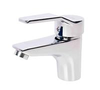 Cofan Robinet mitigeur pour lavabo avec finition chromée, cartouche céramique de 40 mm, support de fixation et tuyaux flexibles