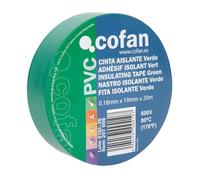 Cofan Ruban isolant 180 microns | Couleur verte | Résistant à la tension, à la chaleur et à plusieurs acides et alcalins