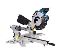 Cofan Scie à onglet électrique avec câble 1450 W Ø210 mm 5000 tr/min, coupe double biseau et onglet, guide laser, barre coulissante, sac de sciure, engrenages renforcés