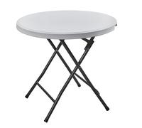 Cofan Table Pliante Ronde de Camping | Couleur : Blanc | Poids Maximum : 120 kg | Convient pour 6 Personnes | Dimensions : Ø 80 x 74 cm