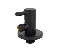Cofan Valve d'équerre | Système d'ouverture et de fermeture de 1/4 de tour | PN 16 bar | Couleur : noir | Dimensions : 1/2" x 3/8"