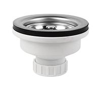 Cofan Valve pour évier | Fabriquée en Polypropylène | Dimensions : 1" 1/2 x 115 | Inclus Bonde à panier en Acier Inox | Haute capacité d'Évacuation | Fabriquée en Polypropylène