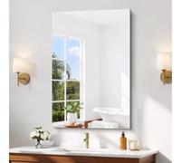 COFENY Miroir sans Cadre, 90 × 60 cm Miroir Mural Rectangulaire avec Bords Polis, Miroir en Verre HD, Upgraded Shatterproof Miroir de Salle de Bain pour Salle de Bain, Chambre et Salon