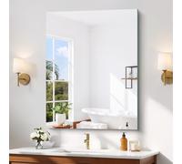 COFENY Miroir sans Cadre, 90 × 70 cm Miroir Mural Rectangulaire avec Bords Polis, Miroir en Verre HD, Upgraded Shatterproof Miroir de Salle de Bain pour Salle de Bain, Chambre et Salon