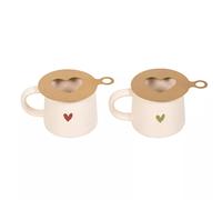Coff 2 mugs + 1 pochoir coeur 35cl Sangam