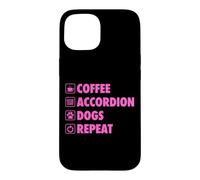 Coffee Accordéon Dogs Repeat Life Simple Basic Icônes Coque pour iPhone 15