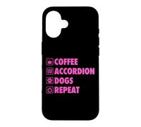 Coffee Accordéon Dogs Repeat Life Simple Basic Icônes Coque pour iPhone 16