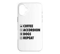 Coffee Accordéon Dogs Repeat Life Simple Basic Icônes Coque pour iPhone 16 Plus