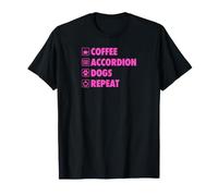 Coffee Accordéon Dogs Repeat Life Simple Basic Icônes T-Shirt