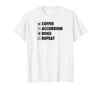 Coffee Accordéon Dogs Repeat Life Simple Basic Icônes T-Shirt