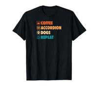 Coffee Accordéon Dogs Repeat Life Simple Basic Icônes T-Shirt