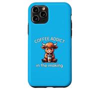 Coffee Addict in The Making Baby Highland Cow Caféine Fun Coque pour iPhone 11 Pro