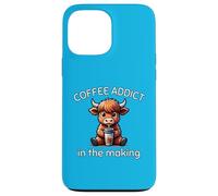 Coffee Addict in The Making Baby Highland Cow Caféine Fun Coque pour iPhone 13 Pro Max