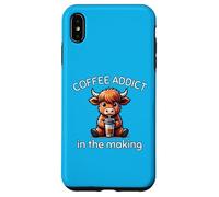 Coffee Addict in The Making Baby Highland Cow Caféine Fun Coque pour iPhone XS Max