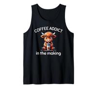 Coffee Addict in The Making Baby Highland Cow Caféine Fun Débardeur