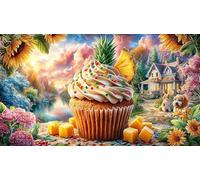 Coffee-and-Cheesecake-on-Rustic-Table Puzzle pour Femmes et Hommes 1000 pièces Papier recyclé Jeu Familial Amusant & Stimulant Jeux éducatifs Beau Puzzle de décoration 38x52/1000 pièces