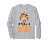 Coffee and Corgis Dog Lover Funny Mum Dad Propriétaire d'animal de Compagnie Manche Longue