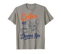 Coffee and Devon Rex Cadeau Vintage pour Amoureux des Chats T-Shirt