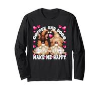 Coffee and Dogs Saying for Dog Mom and Dad Funny Gnomes Manche Longue