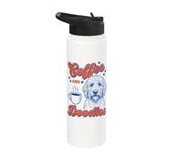 Coffee and Doodles Doodle Mom Dad Coffee Lover Stainless Steel Insulated Water Bottle