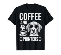 Coffee and Pointers Pointeur Anglais drôle T-Shirt Graphique avec Valeur, Homme, Noir, L