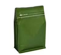 Coffee Bags With Valve 50pcs sac d'emballage de poudre de protéine de grains de café vert clair mat avec Valve d'air sacs de stockage de noix de thé de papier d'aluminium(Dark green,250g with valve)