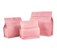 Coffee Bags With Valve 50pcs sacs d'emballage de café avec évent 28 pochette en papier d'aluminium épaissi en soie for noix thé grains de café sac de stockage scellé alimentaire(Pink,500g)