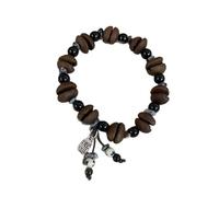 Coffee bean bracelet Chinese style simple and versatile small blessing pendant couple's style, One Size