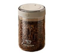 Coffee Bean Holder - Glass Kitchen Storage Jar, Leak Proof Food Storage Container Vacuum Coffee Canister With Airtight Lid Seal For Beans Tea Flour Sugar Countertop OrganizerThoughtful Present