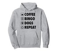 Coffee Bingo Dogs Repeat Life Simple Basic Icônes Sweat à Capuche