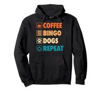 Coffee Bingo Dogs Repeat Life Simple Basic Icônes Sweat à Capuche