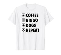 Coffee Bingo Dogs Repeat Life Simple Basic Icônes T-Shirt