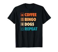 Coffee Bingo Dogs Repeat Life Simple Basic Icônes T-Shirt