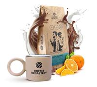 Coffee Broastery Brazil Guaxupé Premium 1 kg - Café en Grains 100% Arabica du Brésil, Notes d'Orange et Chocolat, Torréfaction Naturelle + Élégante Tasse en Céramique avec Logo - Coffret Cadeau Café