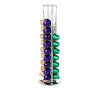 Coffee capsule holder, Support de rangement for capsules de café argenté, base rotative à 360 degrés, peut contenir 40 dosettes ,Home Living