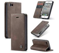 (Coffee) Caseme 013 Series Leather Card Holder Case for iPhone 5s/SE (1st Gen)/iPhone 5 - Slim Durable Multi-Functional Wallet