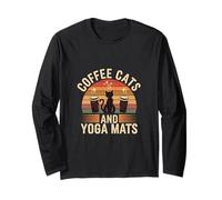 Coffee Cats And Yoga Mats Méditation de relaxation |----- Manche Longue