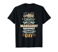 Coffee Chaos and Margaret Nom de Margaret personnalisé T-Shirt Graphique avec Valeur